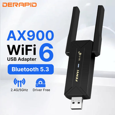 Fenvi WiFi 6 AX900 Dual Band 2in1 USB Bluetooth 5.3/5.4 Network Wireless Wlan Adapter 2.4G&5GHz Win10/11 Driver Free | SAMAG