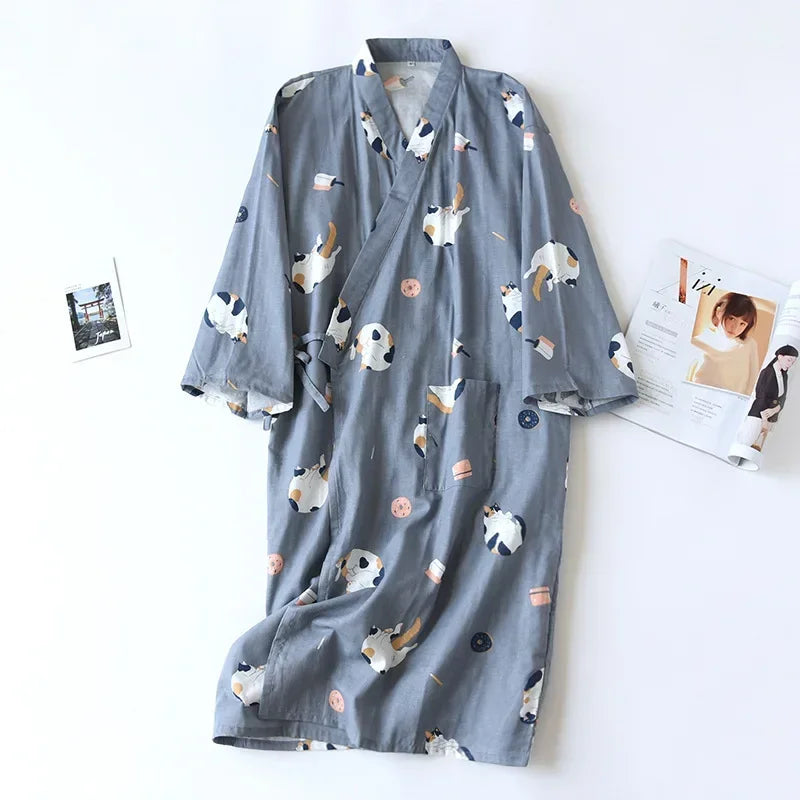 Japanese-style Kimono Pajamas Summer New 100% Cotton | SAMAG