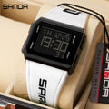 SANDA New Mens Watch Led Digital Display Date Wristwatch Square Dial Chronograph Man Sport Outdoor Electronic Watches