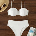 Sexy White Push Up Bikinis Sets Two Pieces Plain | SAMAG