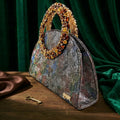 Multicolor Glitter Rhinestone Ring Handle Evening Clutch And Women High Heels Shoes Set Wedding Party Matching Bag