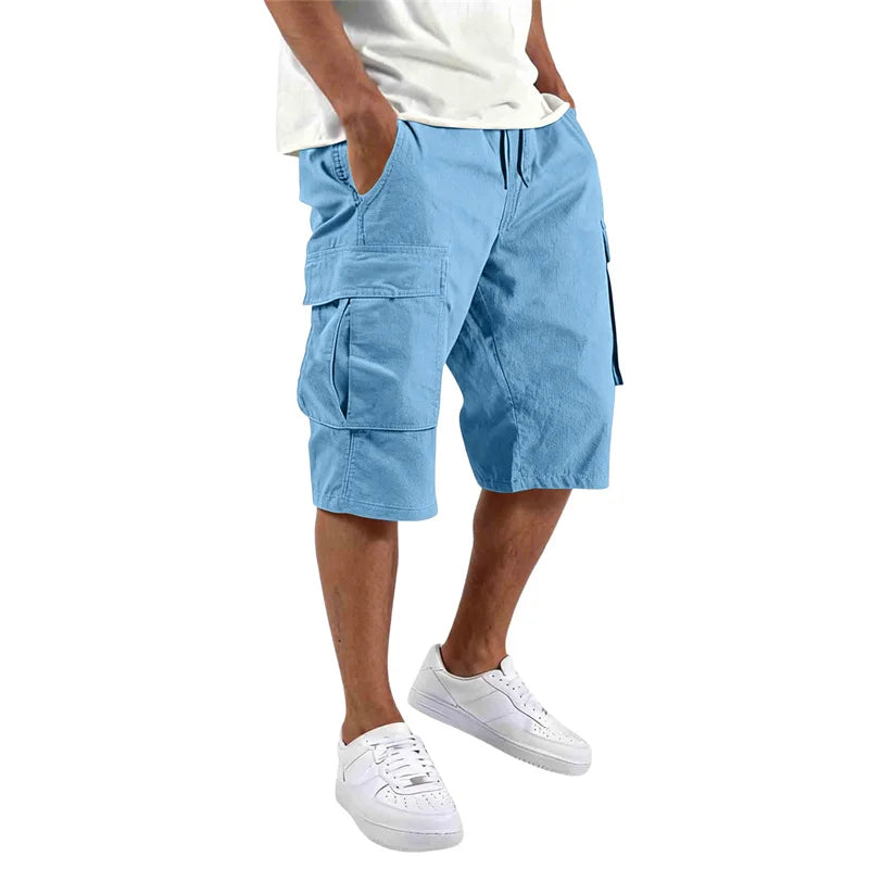 Summer Men Loose Straight Pants Casual Multi-Pocket | SAMAG