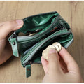 CONTACT'S Fashion Genuine Leather Women Wallet Bifold Card Holder Coin Purse Small Women's Purse Money Clip Men Pocket Wallets