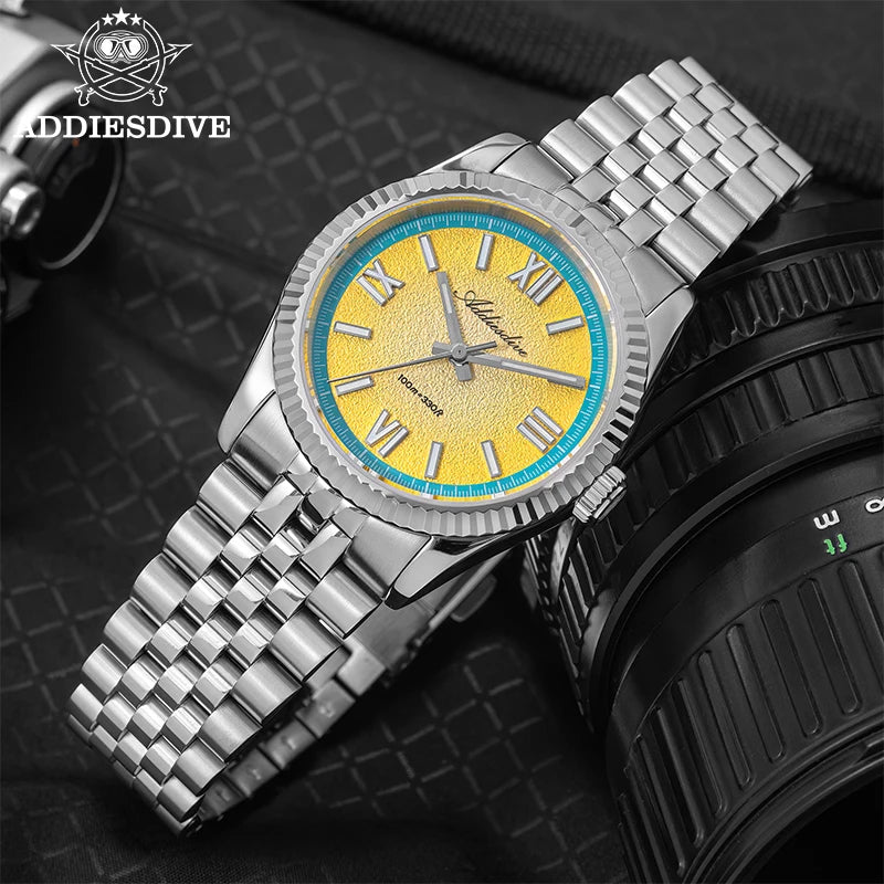 ADDIESDIVE VH31 Quartz Watches AD2535 Reloj Hombre Sapphire Glass Stainless Steel Waterproof Super luminous Original Mens Watch