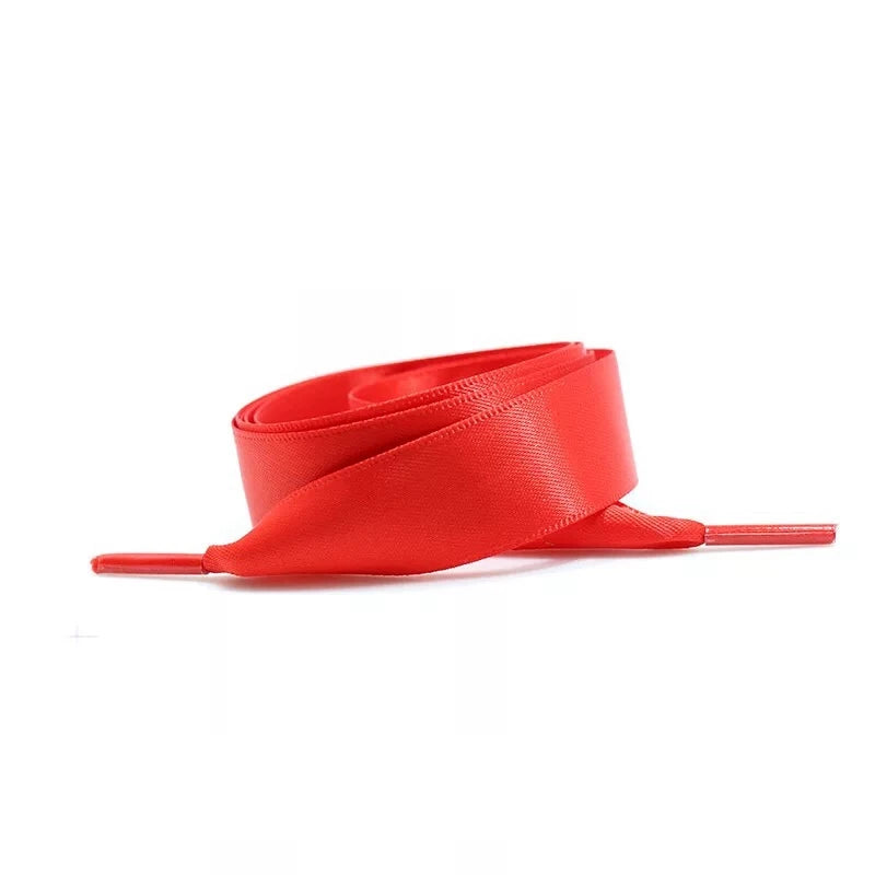 1 Pair Satin Silk Ribbon Shoelaces for Sneaker Shoe Laces Canvas Shoe Laces 2cm Width 80cm/100cm/120cm Length Shoelace