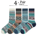 4 Pairs Man Short Socks Retro Bohemian Stripe Style | SAMAG