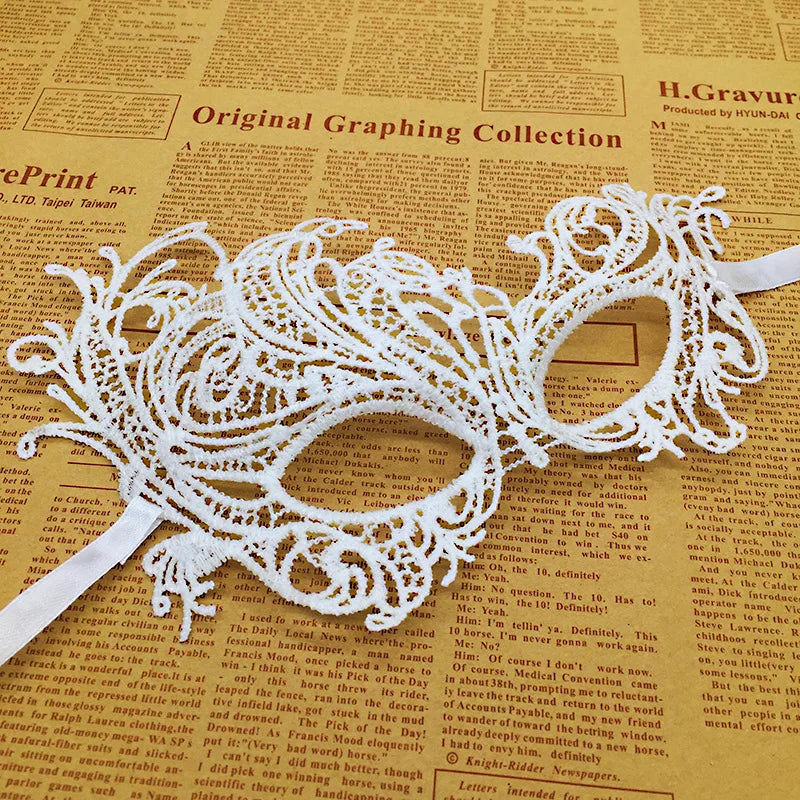 1pcs Hot Sale White Sexy Lace Half Face Masks Various Styles Halloween Masquerade Party Dance Mask Costume