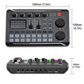 F998 Live Sound Card With DJ Mixer Effects Voice Changer Bluetooth-compatible Audio Interface Mixer For Live Streaming Singing