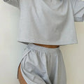 Women's Striped Pajama Set Summer Short-Sleeved T-Shirt | SAMAG