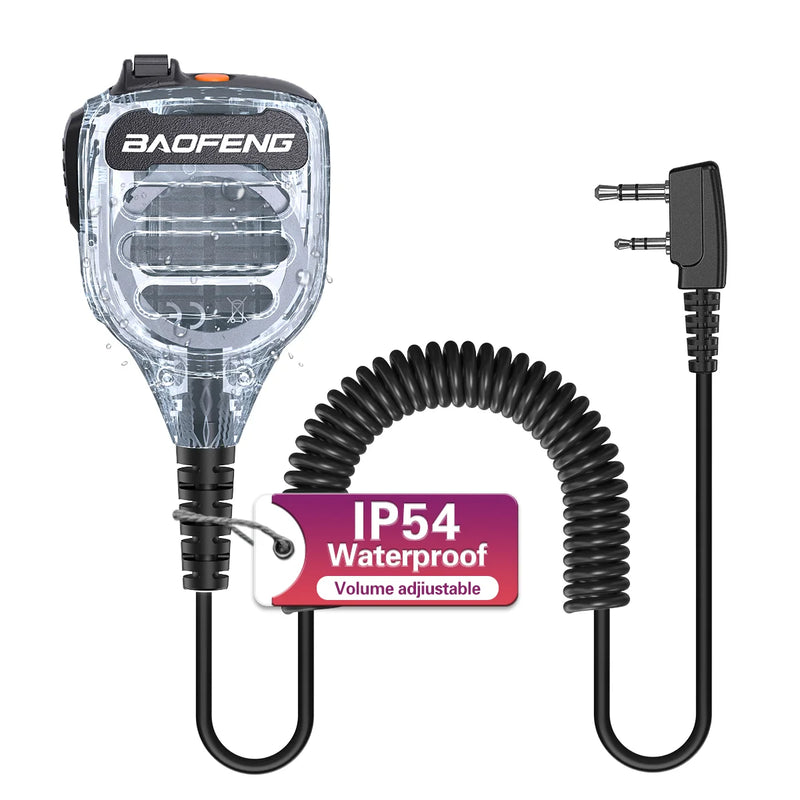 BAOFNEG BF-850 Walkie Talkie Speaker Mic Dual PTT IP54 Waterproof For BAOFENG AR-39 UV-21PRO BF-888S AR-152 UV-5R Ham Radio