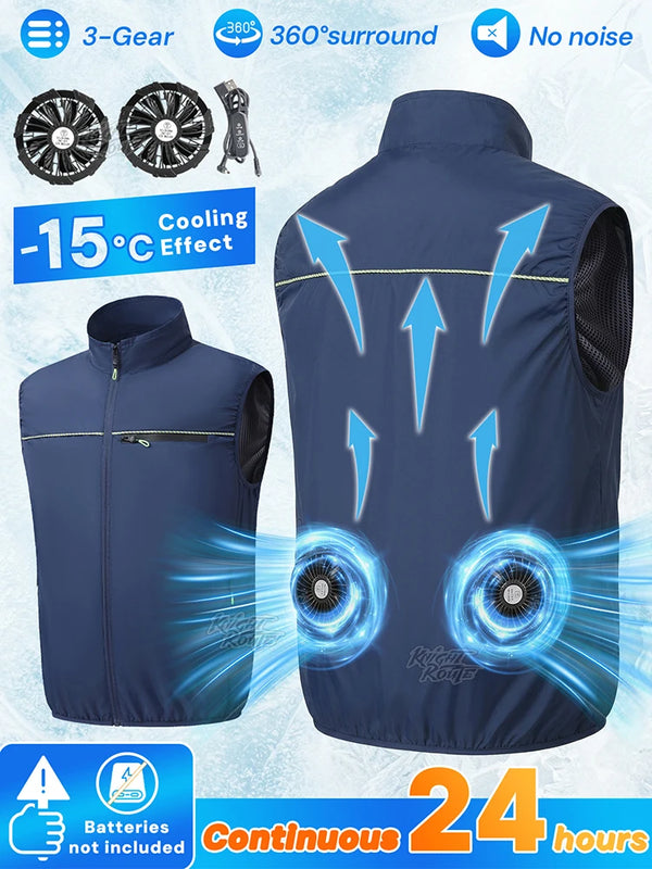Popular Fan Vest 2026 Summer Cooling Wearable Air-conditioned Clothes Lightweight for Outdoor Walking Fishing Commute Camping