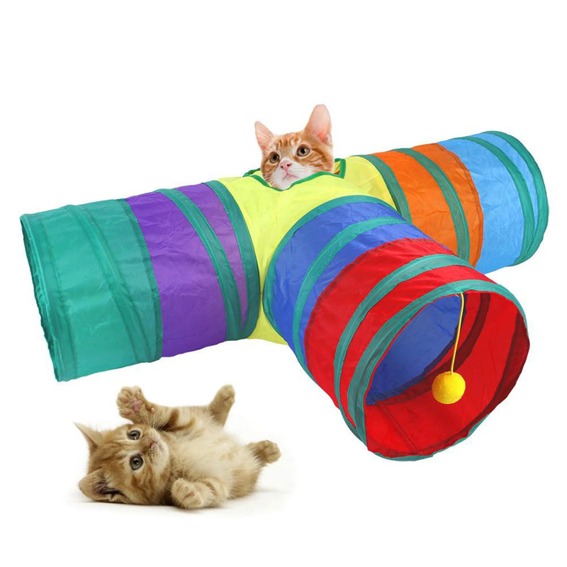 Cat Tunnel Collapsible Crawl Tube Agility Trainer Cats Hole Toy