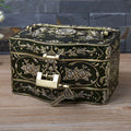 Multi-functional Storage Case with Mirror And Locks 3 Layer Large Metal Jewelry Box Women's Day Gifts for Women