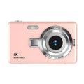4K HD Digital Camera 16X Digital Zoom Compact CCD Camera Portable Vintage Vlog Camera for Students Travel 2.4 Inch IPS Screen