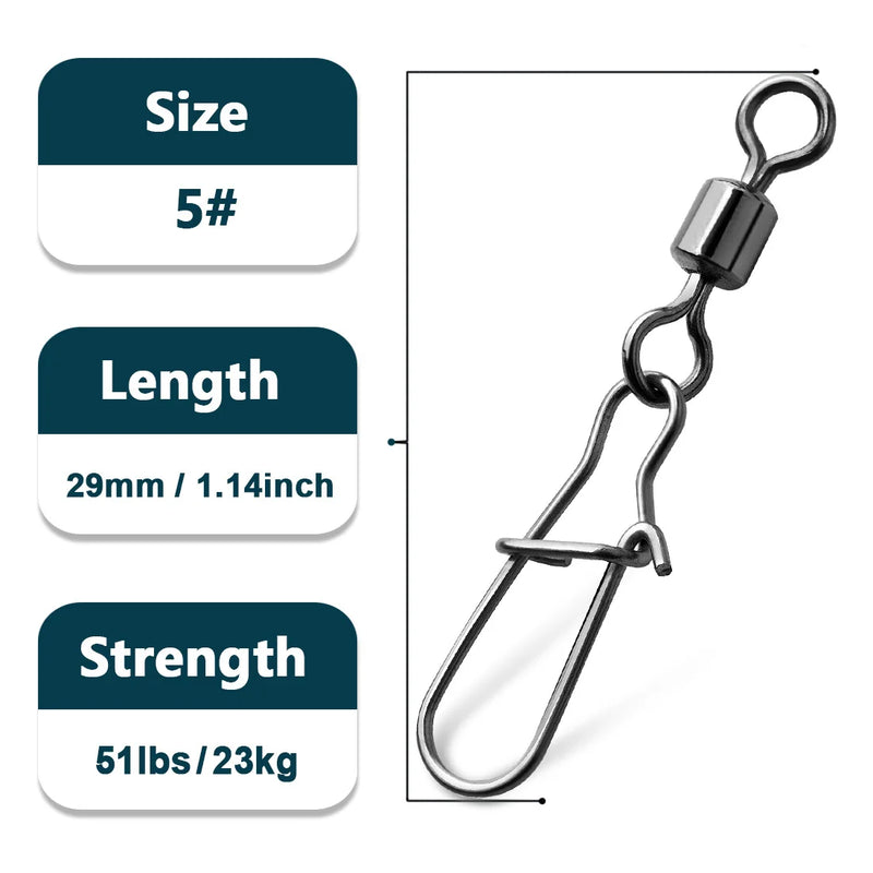 Duo - Lock Snap Swivels 50~ Fishing Stainless Brass - View 13 | SAMAG