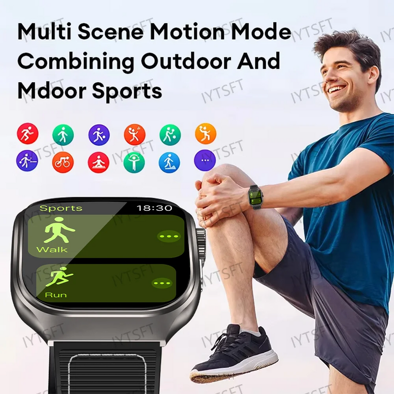 LAXASFIT 2.01 Inch Curved Screen Men's Smart Watch Bluetooth 5.3 HD Call Multiple Sports Modes Woman Smart Watch Holiday gifts
