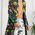 Spring and Autumn Digital Printed Men's Sleeper Robes, Fashionable Casual Sleeper Robe Quick Drying Nightie for Men