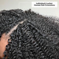 Invisible Knotless Feather Crochet Human Hair Pixie Curls Small Spirals Soft Curly Extensions Pre Separated Miracle Knots Lightweight Hair For Women Boho Braids Daily Hairstyle Making