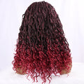 Bohemian Goddess 16 Inch Full Lace Synthetic Wig Natural Looking Box Braids with Curly Ends for Everyday Wear