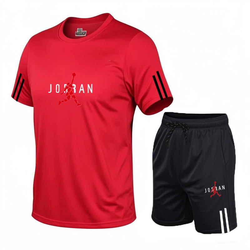 Men's Casual Sports Two - Piece Set, Fashionable Printed Short - Sleeved and Running - View 5 | SAMAG
