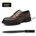 7-9cm Height Increasing Shoes for Men Summer Autumn Inside High Shoes Men's Hollow Business Dress Men's Elevator Leather Shoes