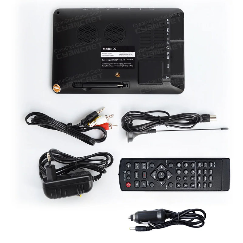 LEADSTAR D7 Portable TV DVB-T2 ATSC ISDB-T tdt DTT 7 inch Digital Analog mini small Car TV Television Support TF MP4 H.265 AC3
