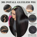 40 Inch Straight Lace Front Wig Human Hair 250% Density 13x6 Transparent HD Lace Full Frontal Glueless Wig Wear And Go Glueless Wigs Human Hair Pre Plucked