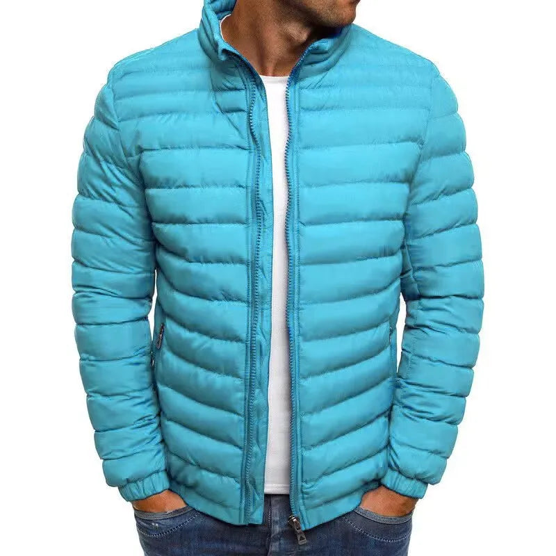 Winter Puffer Jacket Men's Stand Collar Warm Parka Coat Street Fashion Casual Lightweight Overcoat Men's Clothes Male Streetwear