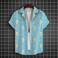 Hawaiian Shirt For Men 3d Beer Printed Short Sleeve Party | SAMAG