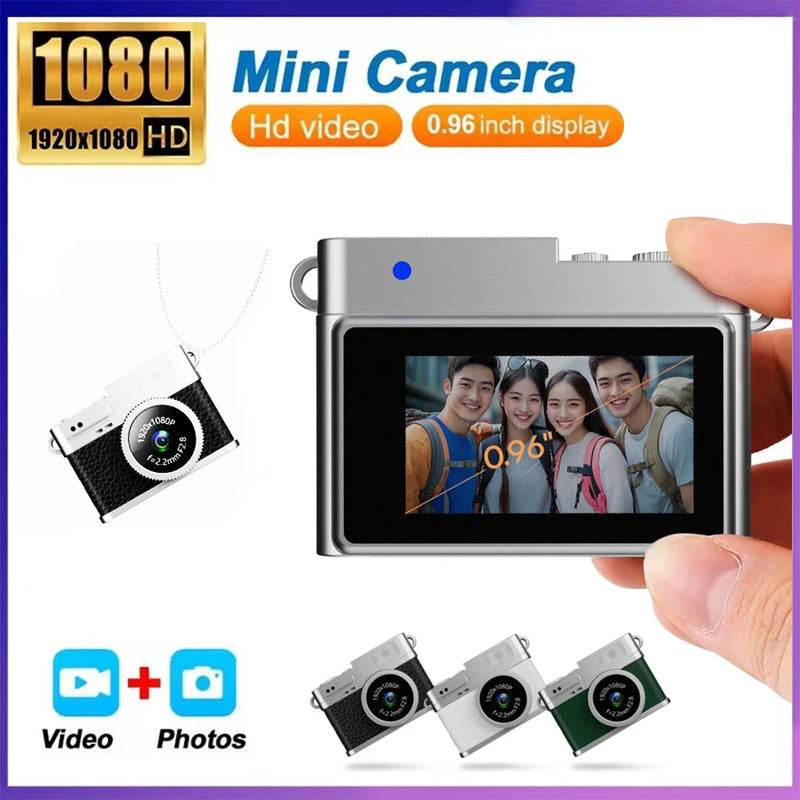 1080P HD Mini Camera 0.96-inch Screen Retro Digital Camera CCD Dynamic Video DV Camcorder Suitable for Travel, Sports etc.