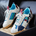 Men's Fashionable Versatile Retro Sneakers with Color-Blocking, Breathable Mesh Upper, Soft Sole, Casual Jogging Shoes, Lightweight Trendy Striped Patchwork Sports Sneakers, Suitable for Everyday Street Wear