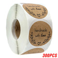50-500pcs Kraft Paper Homemade With Love Stickers Scrapbooking For Envelope And Package Seal Labels Sticker Stationery Handmade