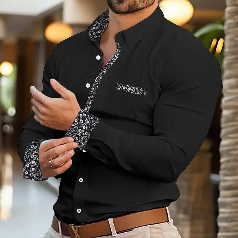 Men's business lapel shirt office casual outdoor street | SAMAG
