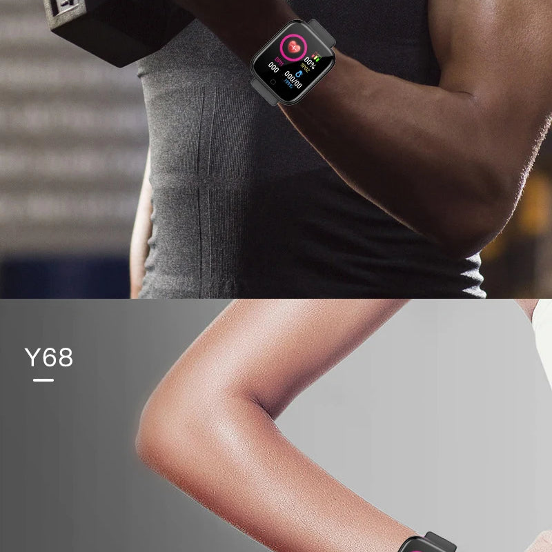 Multifunctional Smart Watch Men Women Bluetooth Connected Phone Music Fitness Sports Bracelet Sleep Monitor Y68 Smartwatch D20