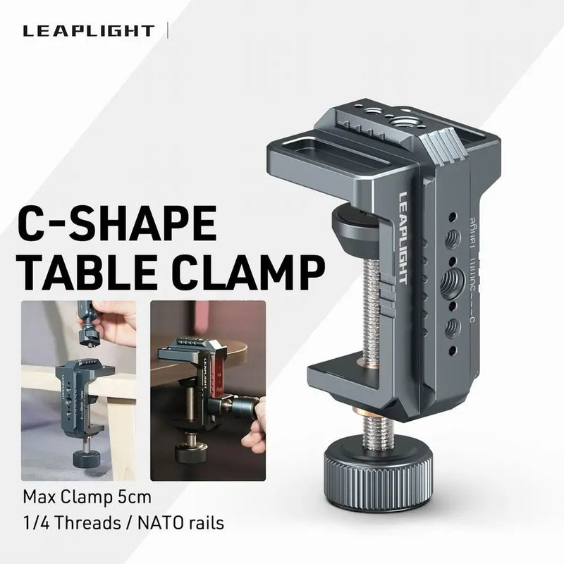 LEAPLIGHT Photography C Clamp Desk Camera Mount with 1/4" NATO for Photo Studio Video DSLR,Cameras, Desk, Rods, Hooks, Shelves