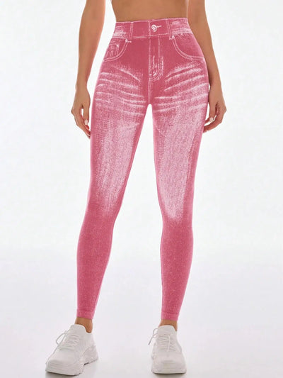 V Back Faux Denim Jeggings for Women Butt Lifting Tummy | SAMAG