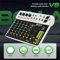 DEBRA PROFESSIONAL AUDIO V8 Audio Mixer Small Mixing Console With Bluetooth USB 48V Phantom Power Delay Repaeat For DJ