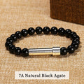 JD Natural Stone Stainless Steel Tube Secret Message Bracelet Women Men Cool Can Place Notes Friendship Couples Wishing Jewelry