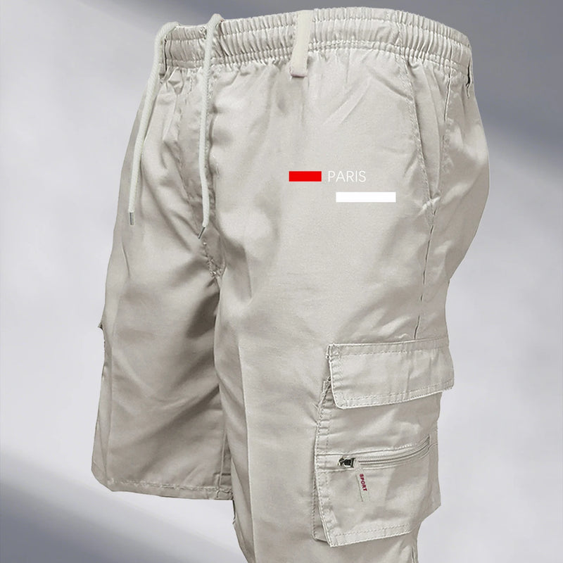 Paris Printed Casual Work Shorts Men's Multi-pocket Loose | SAMAG