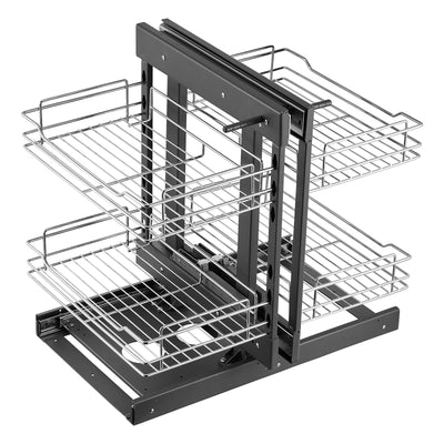 SucceBuy 2/3Tier Opening Blind Corner Pull Out Organizer 4 Shelf Kitchen Cabinet Slide Storage Basket | SAMAG