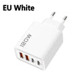 Quick Charge 3.0 Fast Charger Muti Total 120W 4 Port USB Type C PD Mobile Phone Wall Adapter for iPhone 16 Samsung S24 Xiaomi 15
