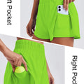 Porty Lady Solid Color High-Waist Yoga Running Double-Layered Anti-Glare Fitness Tight-Fitting Sports Shorts