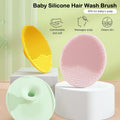 .Silicone Shampoo Brush For Baby Infant Bathing Soft Silicone Kids Children Shower Brush Head Hair Washing Massage Bath Brushes.