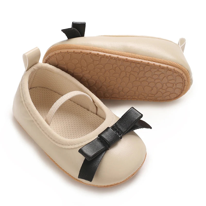 Spring and Autumn Baby Apricot Princess Shoes 0-12 Months Non-Slip Soft Sole Walking Shoes