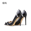Women Pumps Black Slingbacks Women's 2026 Trend Butterfly-Knot High Heels Luxury Cinderella Pointed Toe Pumps Party Ladies Shoes