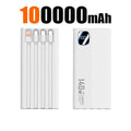 140W 200000mAh Power Bank Large Capacity 4 In1 Cables Intelligent Digital Display Light Portable Powerbank For iPhone Huawei New