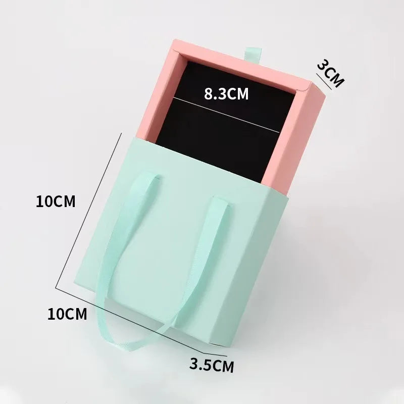 Drawer Paper Jewelry Box For Earrings Ring Pendant Bracelet Necklace Storage Display Case Portable Jewelry Packaging Box  New