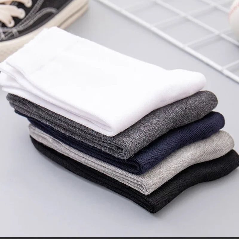 /Lot Men's Pure Cotton Socks Plus Size Solid Color Casual | SAMAG