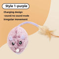 Fun Realistic Cat Plush Mouse Toy, Interactive Running Mice with Dog Tail for Cats, Kitten Teaser Pet Toys for Indoor Play and
