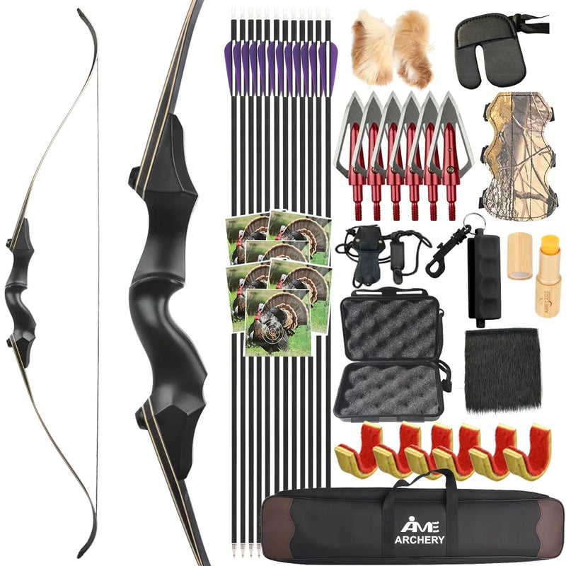 Lbs Archery Recurve Bow 60 Inch Black Hunting 15" | SAMAG